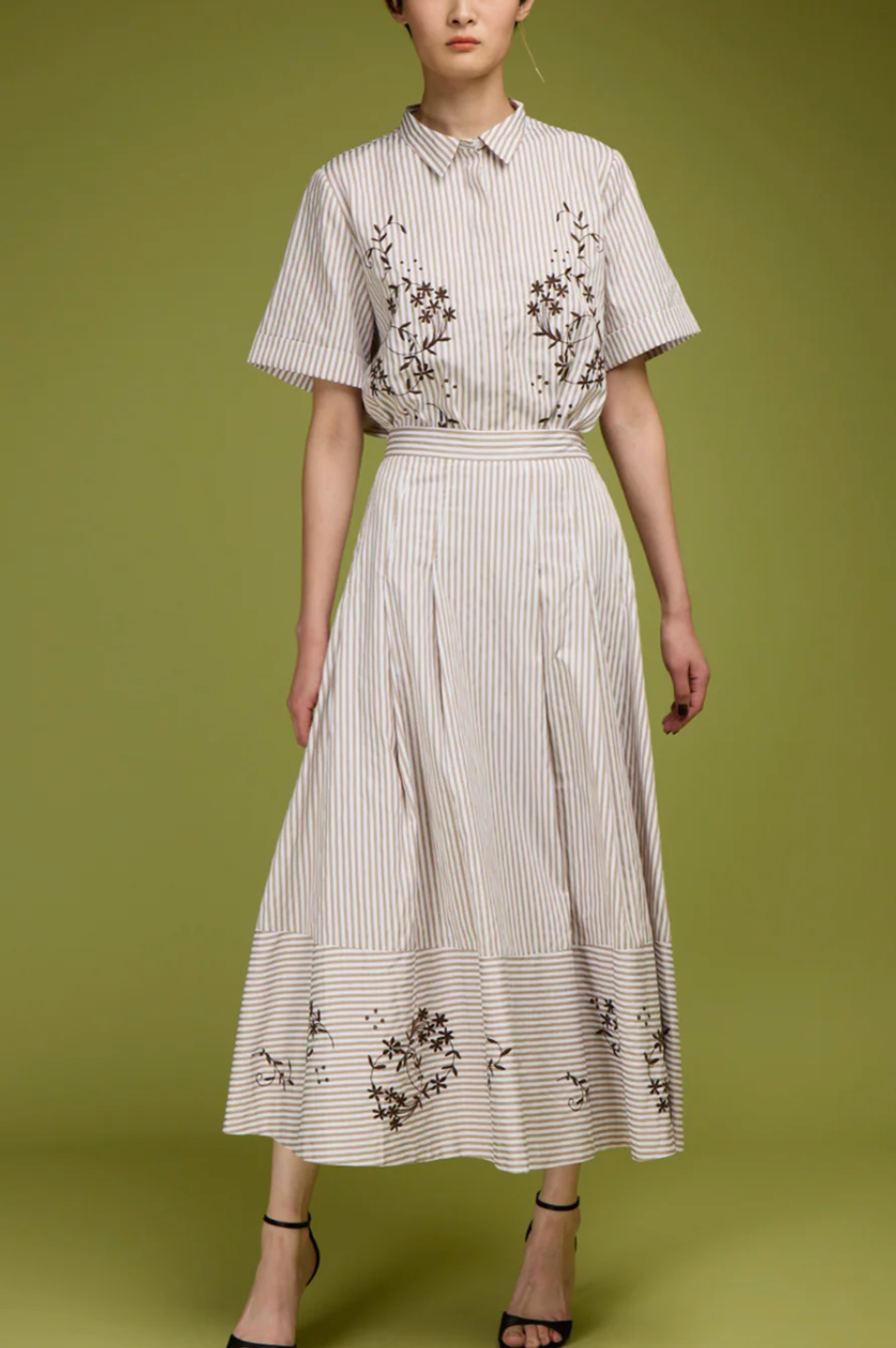 The Noah Skirt-Skirts and Shorts-Love Binetti-Oatmeal Stripe-XS-Mercantile Portland