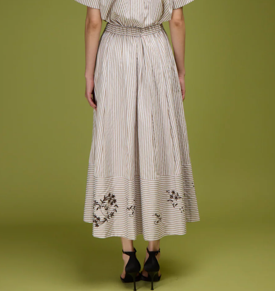 The Noah Skirt-Skirts and Shorts-Love Binetti-Oatmeal Stripe-XS-Mercantile Portland