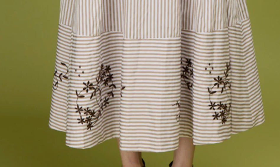 The Noah Skirt-Skirts and Shorts-Love Binetti-Oatmeal Stripe-XS-Mercantile Portland