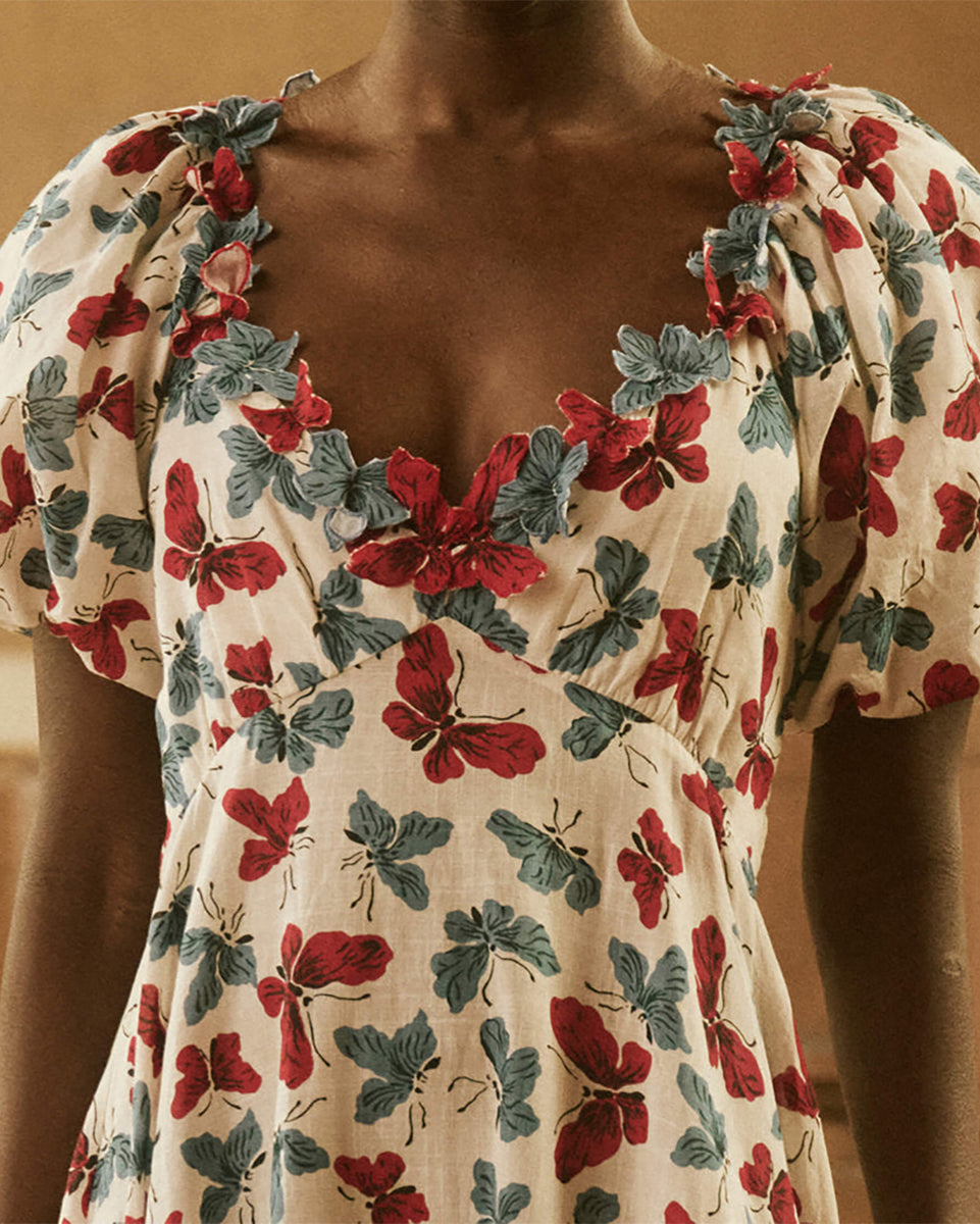 The Opal Dress.-Tops-The GREAT.-Butterfly Floral-0-Mercantile Portland