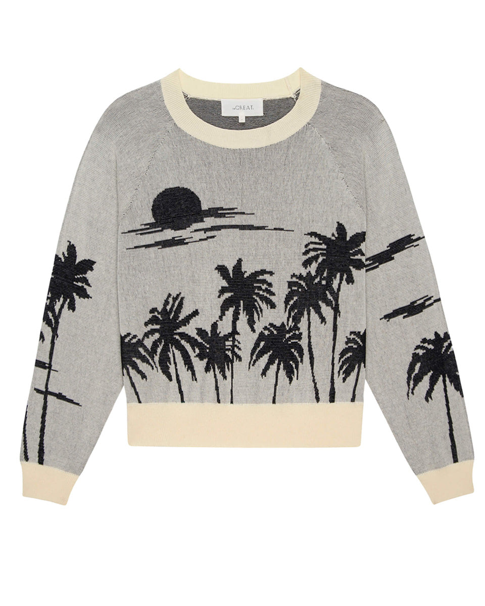 The Palm Pullover.-Sweaters-The GREAT.-Black-0-Mercantile Portland