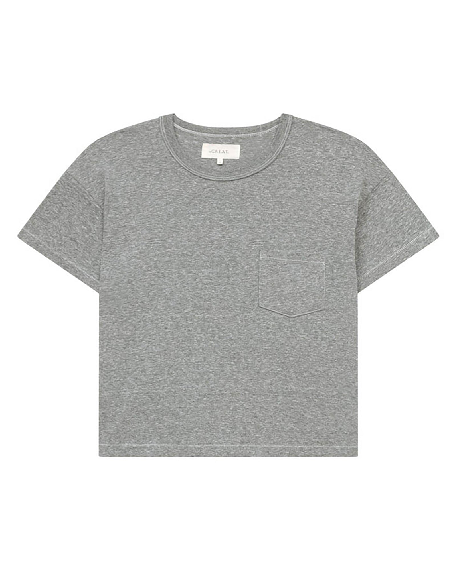 The Pocket Tee.-Shirts-The GREAT.-Heather Grey-0-Mercantile Portland