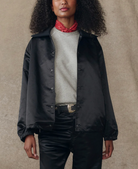 The Satin Coach's Jacket-Outerwear-The GREAT.-Black-0-Mercantile Portland
