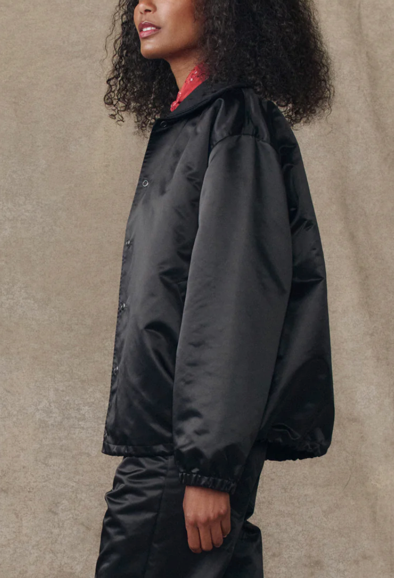 The Satin Coach's Jacket-Outerwear-The GREAT.-Black-0-Mercantile Portland