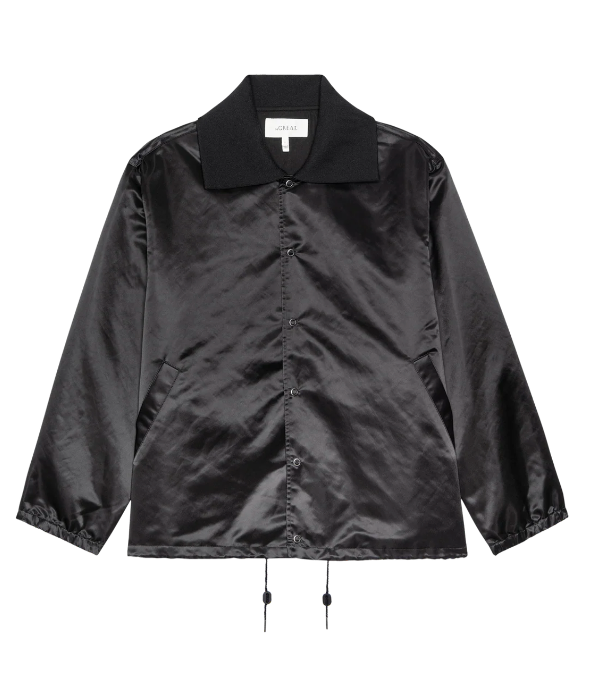 The Satin Coach's Jacket-Outerwear-The GREAT.-Black-0-Mercantile Portland
