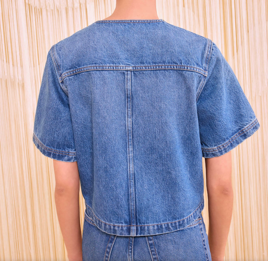 The Serge Short Sleeve Jacket-Tops-Ulla Johnson-Danube-P-Mercantile Portland