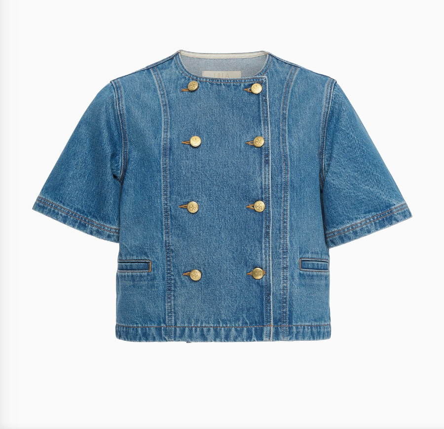 The Serge Short Sleeve Jacket-Tops-Ulla Johnson-Danube-P-Mercantile Portland
