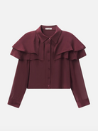 The Silk Cape Blouse-Tops-Frame-Cabernet-XS-Mercantile Portland