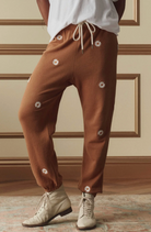 The Stadium Sweatpant with Embroidered Daisy-Pants-The GREAT.-Suntan-0-Mercantile Portland
