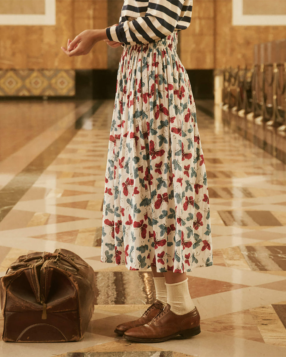 スカート [The Great] The Viola Skirt The Great - The Viola Skirt silk floral – Shoppe Details and