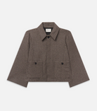 The Wool Mini Swing Jacket in Black Houndstooth-Jackets-Frame-Black Houndstooth-XS-Mercantile Portland