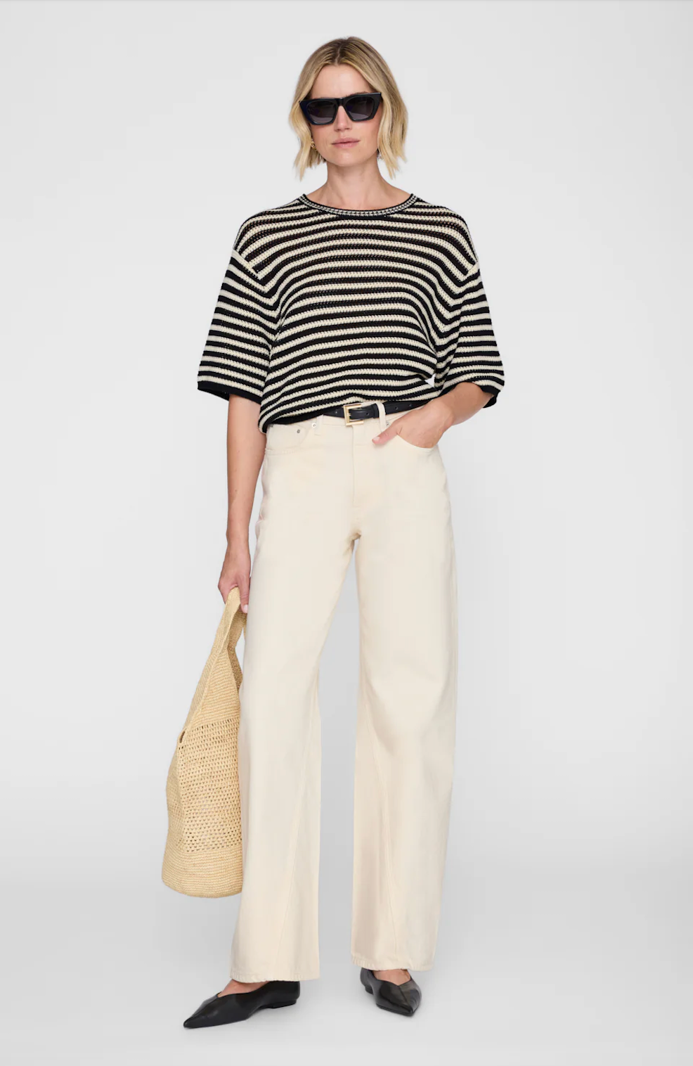 Theo Sweater-staging-ANINE BING-Black and White Stripe-XS-Mercantile Portland
