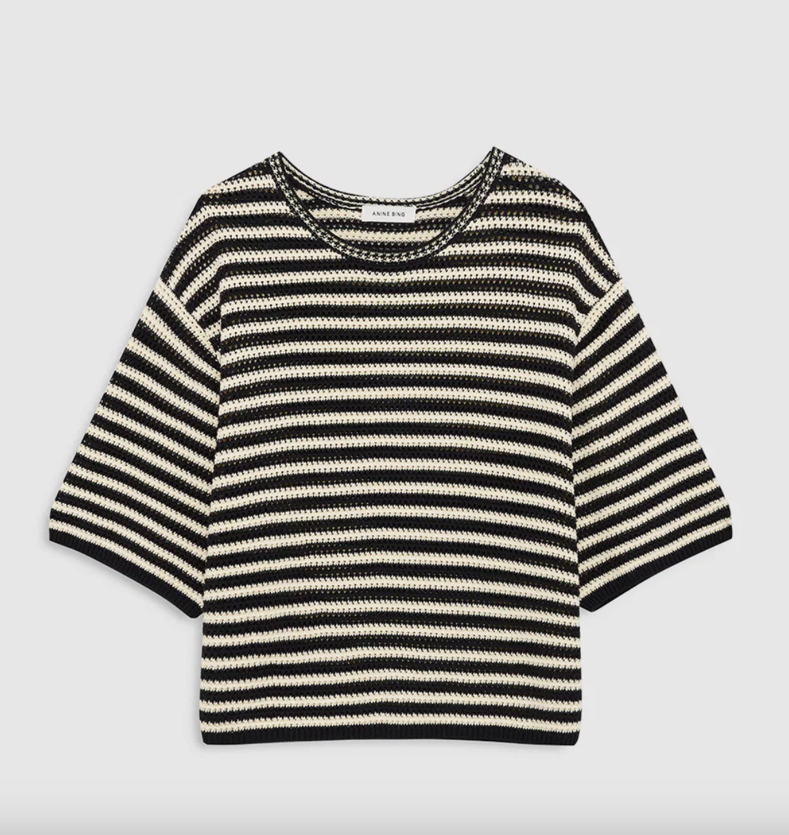 Theo Sweater-staging-ANINE BING-Black and White Stripe-XS-Mercantile Portland