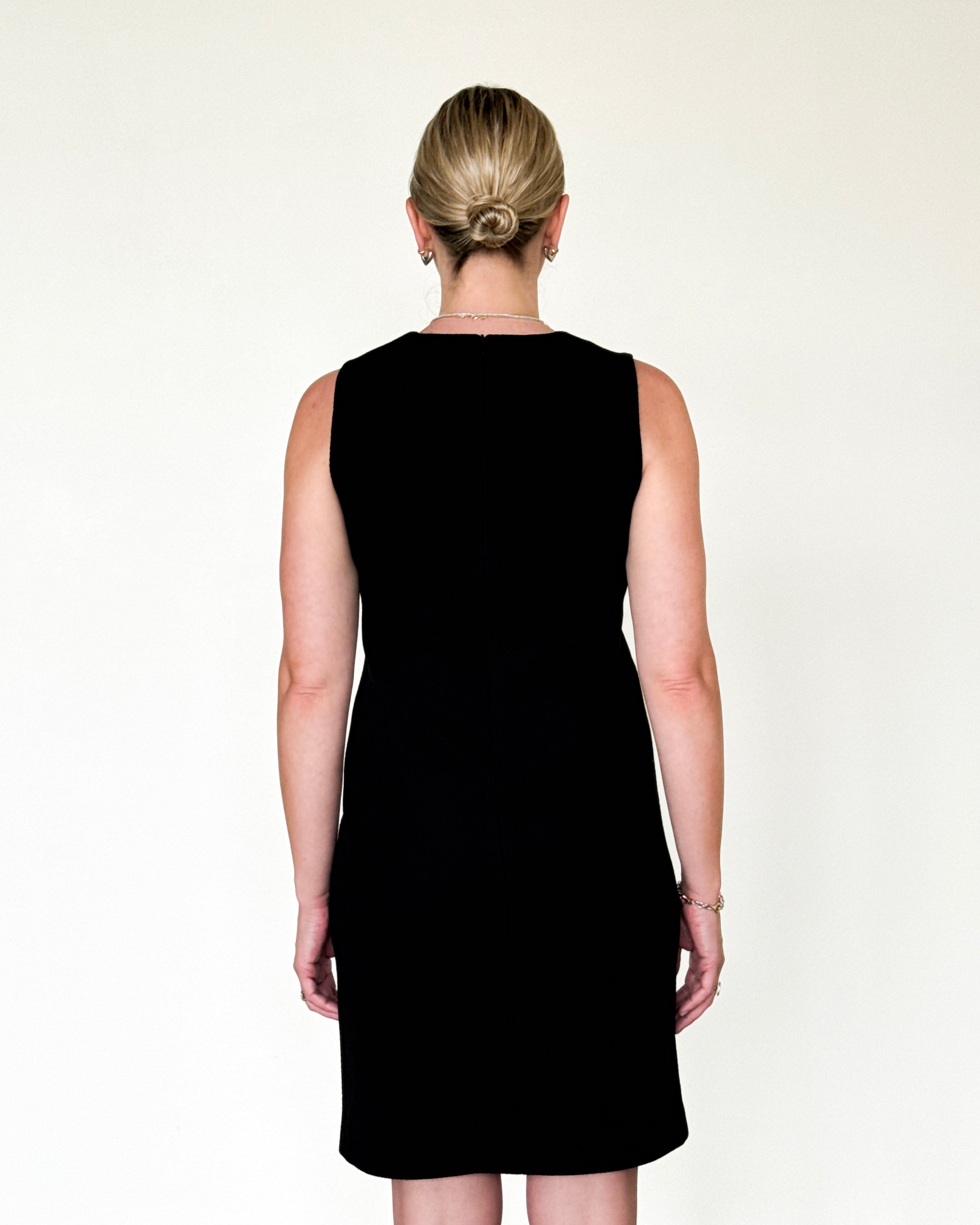 Thriller Knit Shift Dress in Black-Clothing-Amina Rubinacci-38-BLK-Mercantile Portland