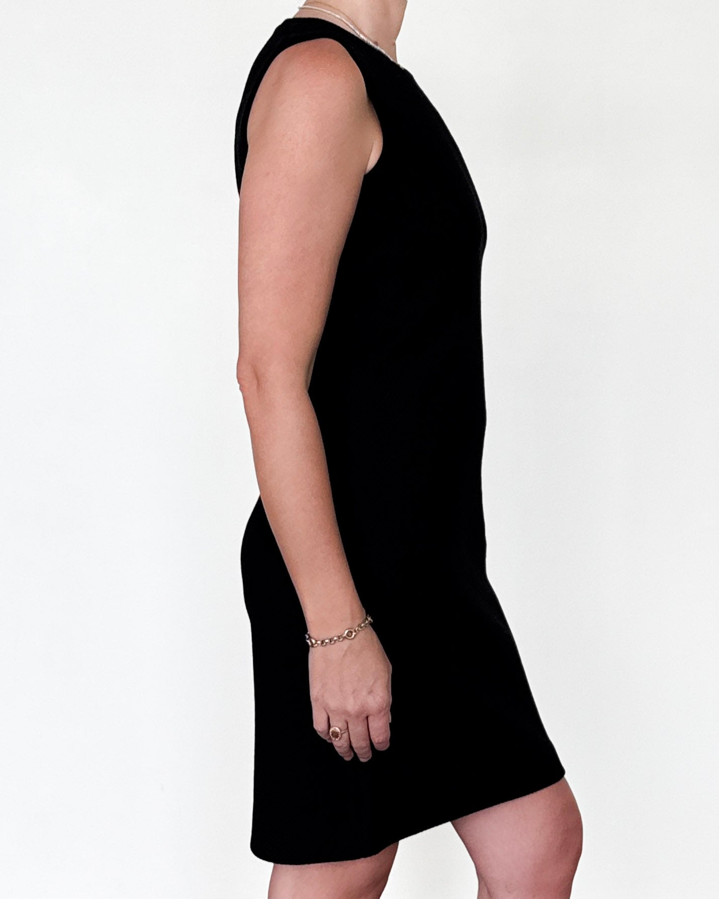 Thriller Knit Shift Dress in Black-Clothing-Amina Rubinacci-38-BLK-Mercantile Portland