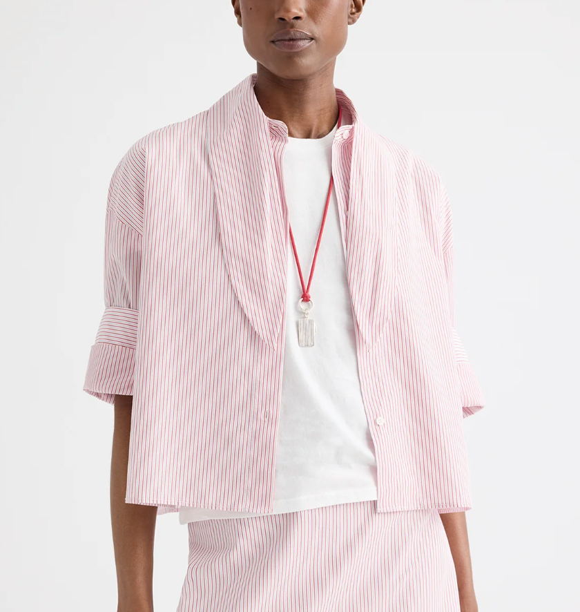 Tie One On Shirt in White/Red-Shirts-TWP-White/Red-P-Mercantile Portland