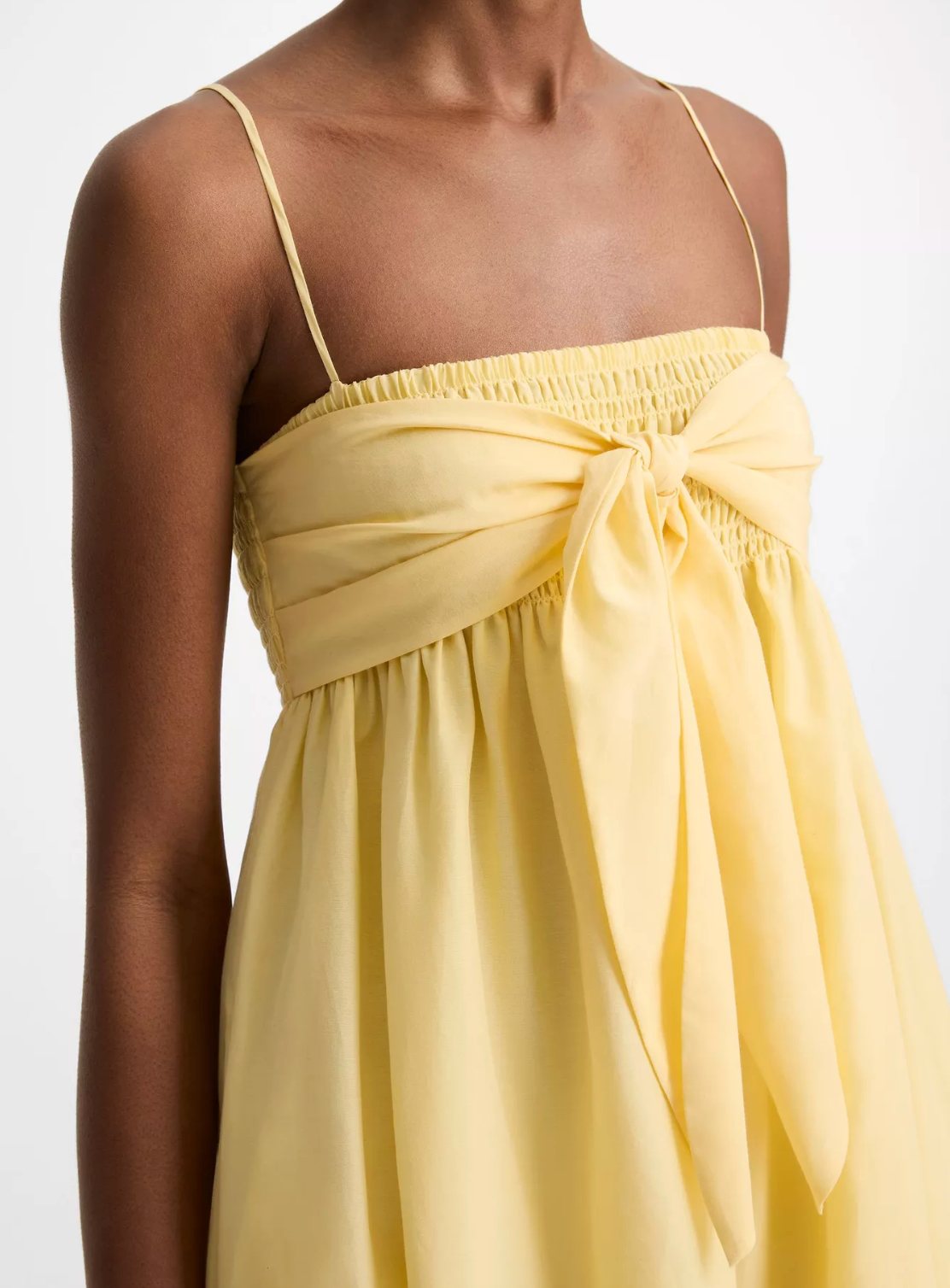 Tie Smocked Dress in Dandelion-Dresses-Vince-Dandelion-S-Mercantile Portland