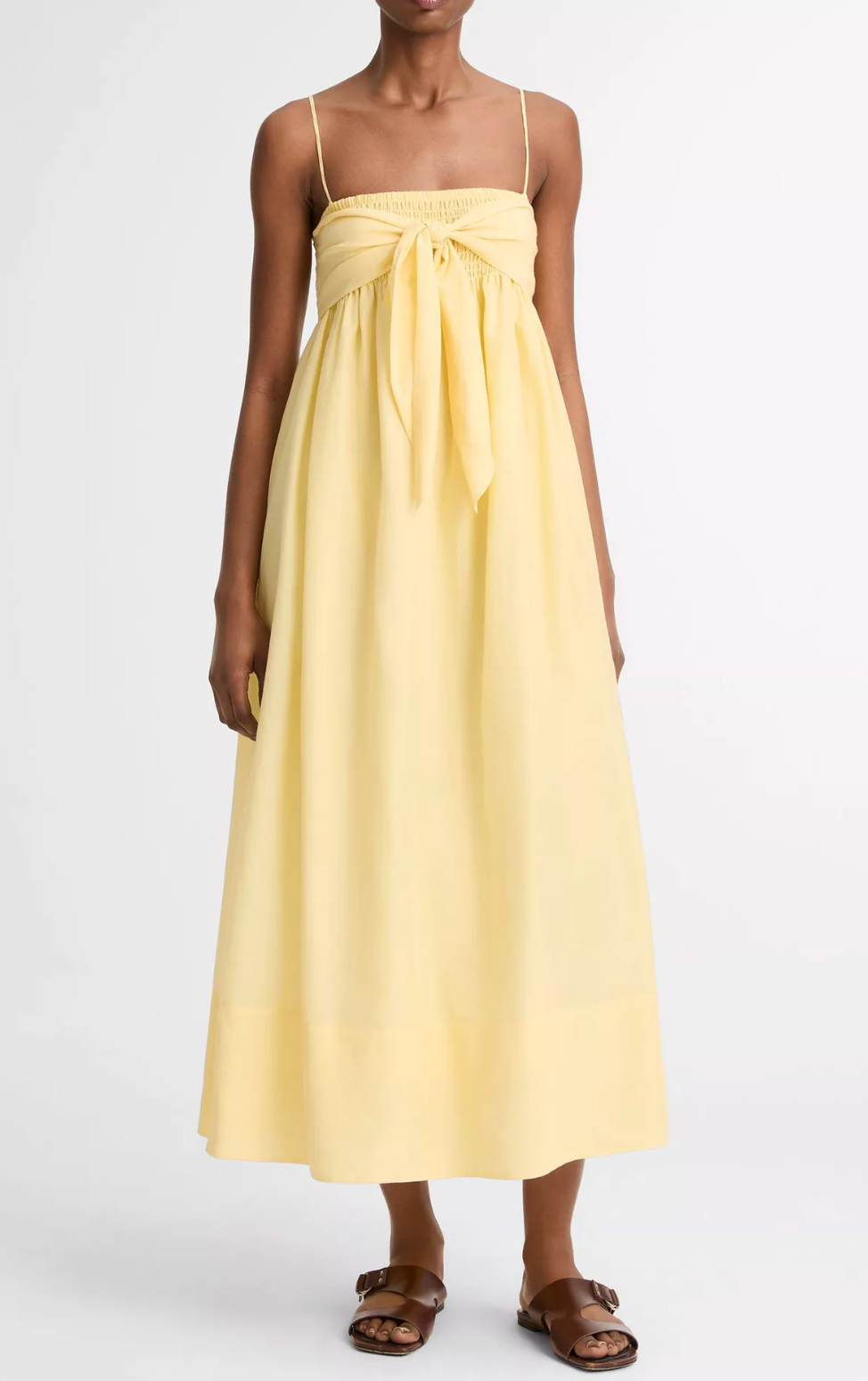 Tie Smocked Dress in Dandelion-Dresses-Vince-Dandelion-S-Mercantile Portland