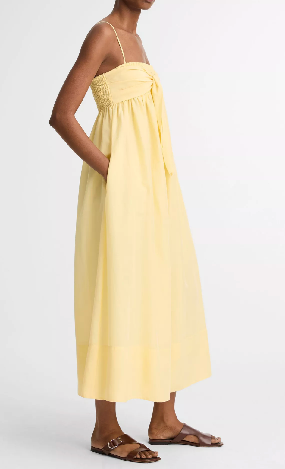 Tie Smocked Dress in Dandelion-Dresses-Vince-Dandelion-S-Mercantile Portland