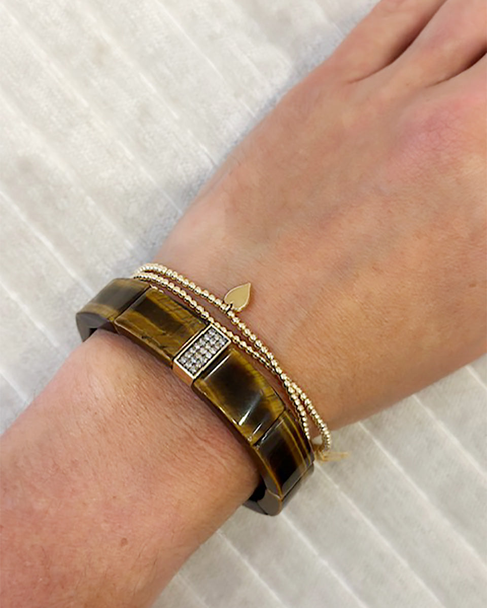 Tiger's Eye Bracelet with Pave Spacer-Jewelry-Sydney Evan-OS-Mercantile Portland