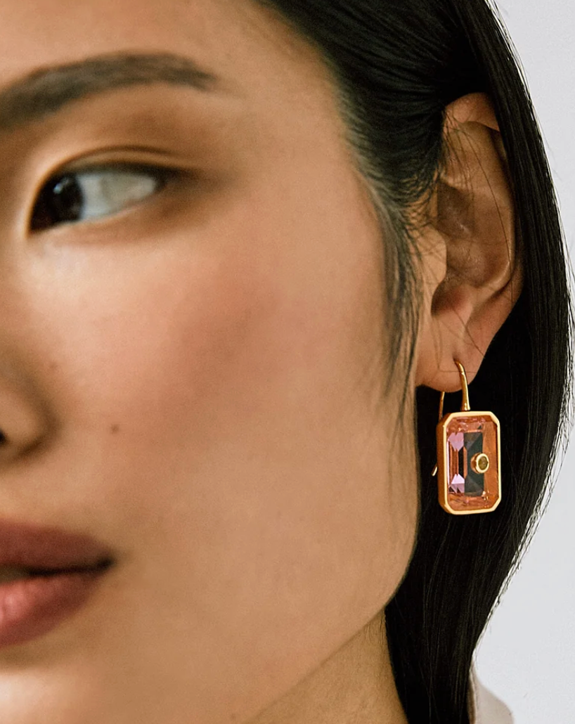 Tile Earrings in Pale Pink-Jewelry-Lizzie Fortunato-Pink-OS-Mercantile Portland