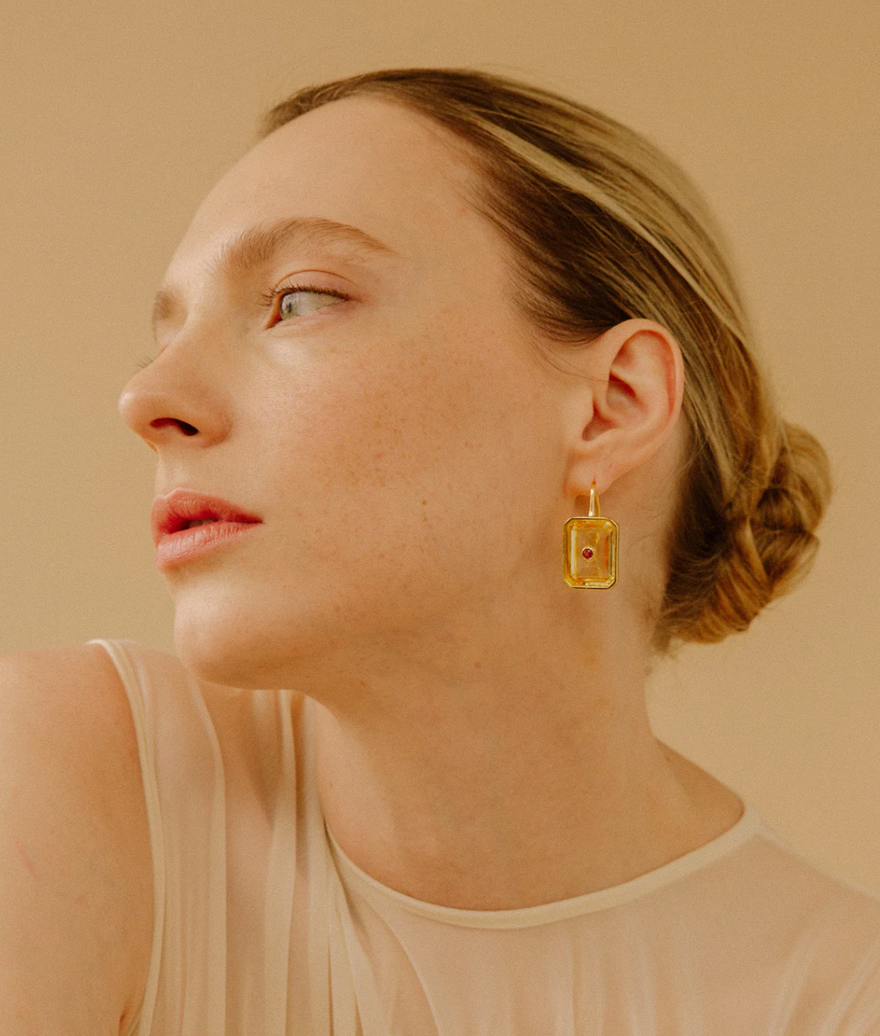 Tile Earrings-Jewelry-Lizzie Fortunato-Citrine-OS-Mercantile Portland