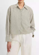 Till Stripe Cropped Button Down-Clothing-Vince-Herbaria/ Off White-XXS-Mercantile Portland