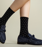 Tiny Dot Sporty Crew-Socks-HANSEL FR BASEL-Black-OS-Mercantile Portland