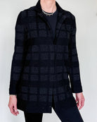 Tocco Checked Wool-Blend Long Jacket-Clothing-Amina Rubinacci-Black-38-Mercantile Portland