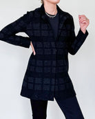 Tocco Checked Wool-Blend Long Jacket-Clothing-Amina Rubinacci-Black-38-Mercantile Portland