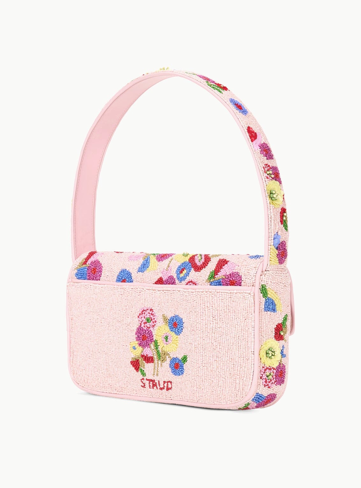 国内発| STAUD Staudines Pink イワシ ビーズショルダーバッグ TOMMY BEADED BAG STAUDINES PINK