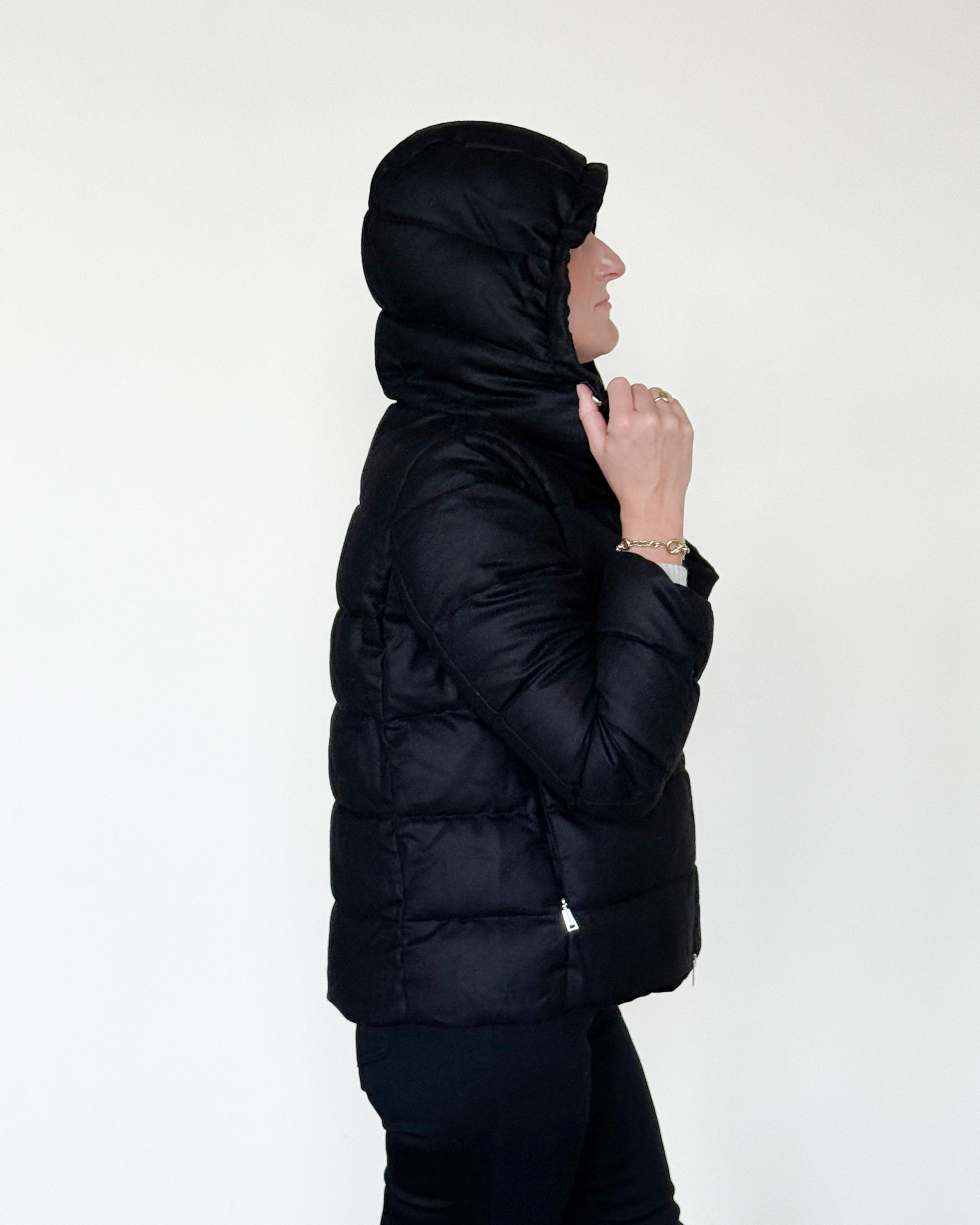 Tosca Hooded Cashmere Down Jacket-Clothing-Amina Rubinacci-Brown-38-Mercantile Portland