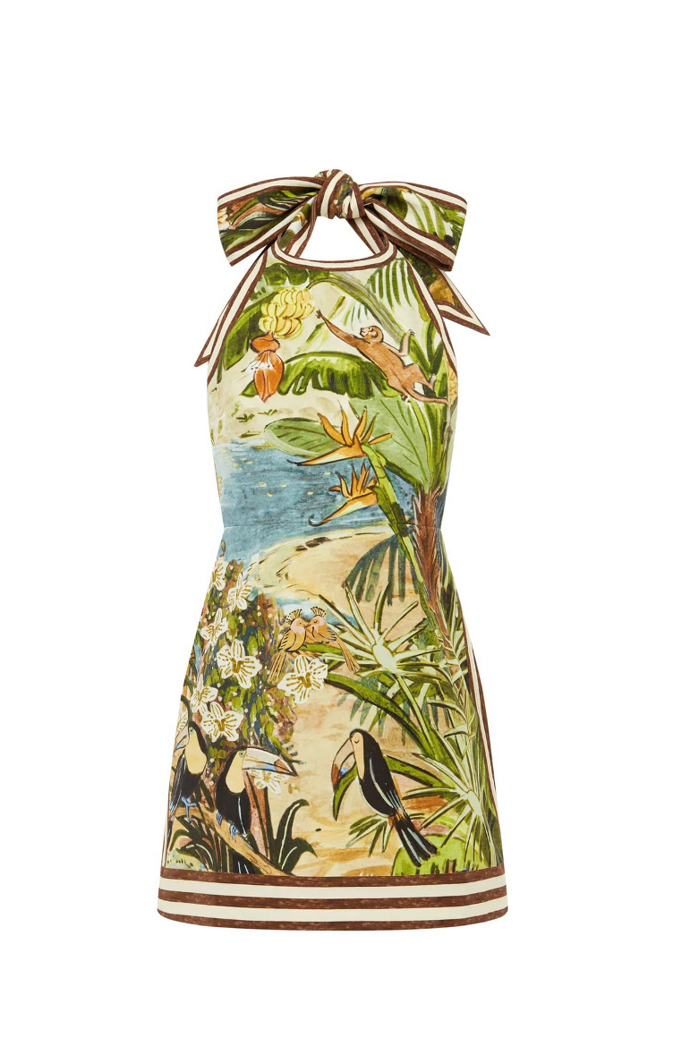 Toucan Tango Halter Mini Dress-Dresses-Alémais-Wild Bird-2-Mercantile Portland