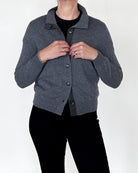 Tranello Cashmere Cardigan in Smog-Sweaters-Amina Rubinacci-Smog-38-Mercantile Portland