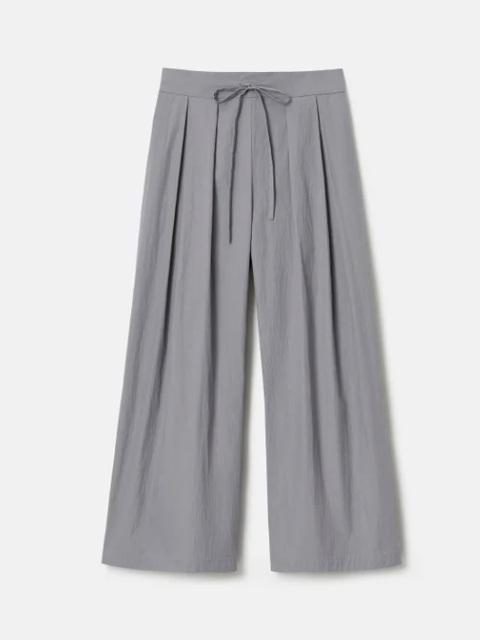 Travel Cotton Dean Wide Leg Ankle Pant-Clothing-Lafayette 148-Titanium-XS-Mercantile Portland