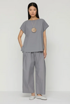 Travel Cotton Dean Wide Leg Ankle Pant-Pants-Lafayette 148-Titanium-XS-Mercantile Portland
