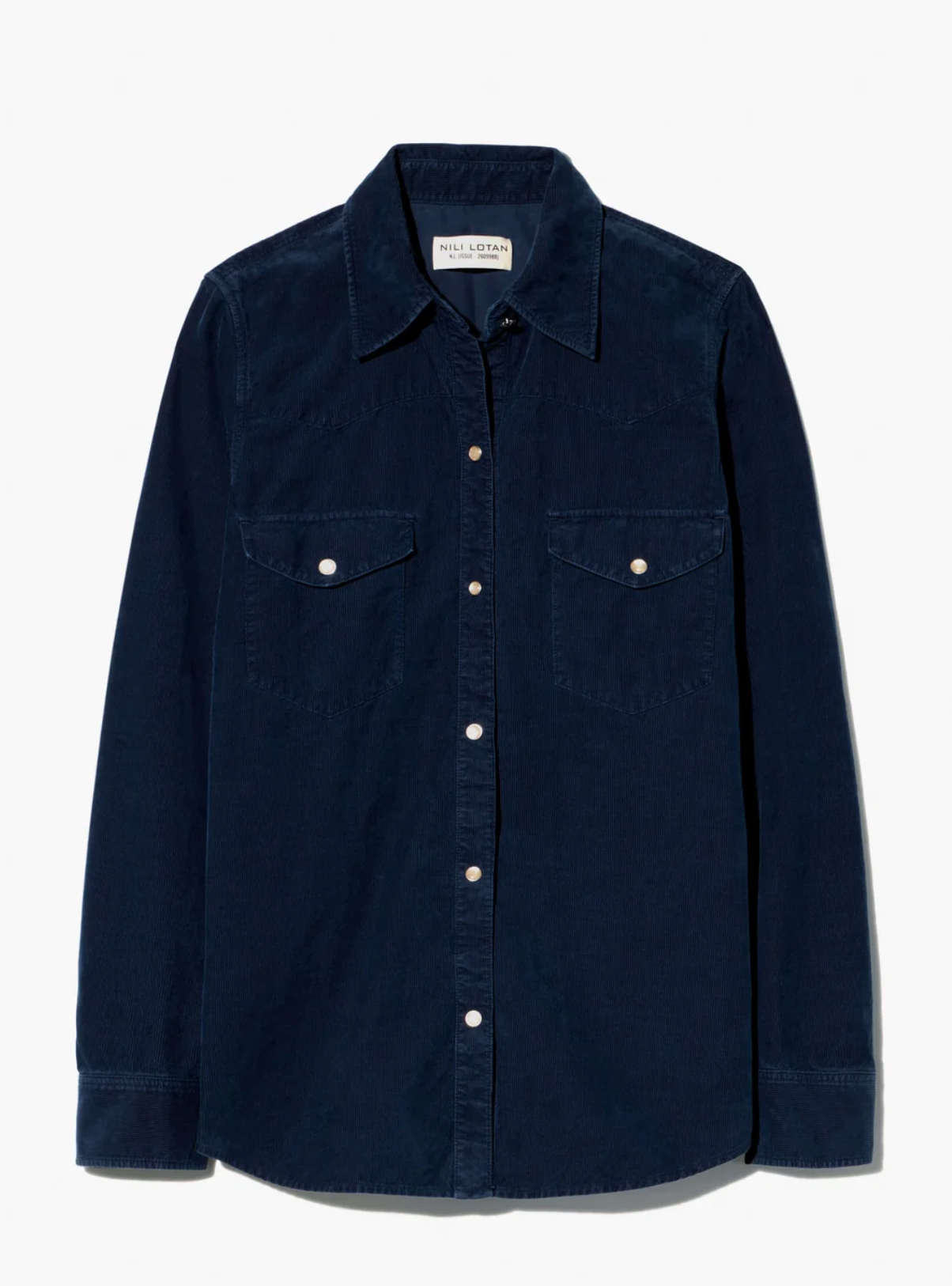 Travis Corduroy Shirt in Dusk Navy-Shirts-Nili Lotan-Navy-XS-Mercantile Portland