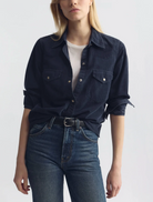 Travis Corduroy Shirt in Dusk Navy-Shirts-Nili Lotan-Navy-XS-Mercantile Portland