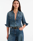 Travis Shirt-Denim-Nili Lotan-Classic Wash-XS-Mercantile Portland
