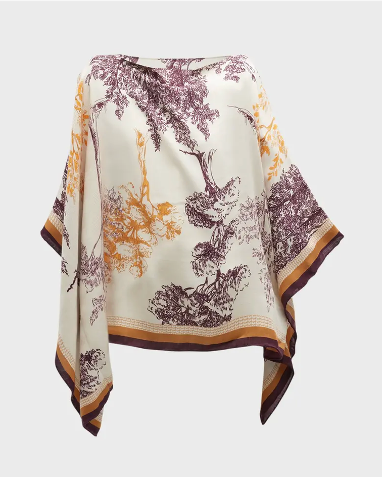 "Trees" Poncho-Kaftans and Ponchos-Rani Arabella-Cerise-OS-Mercantile Portland
