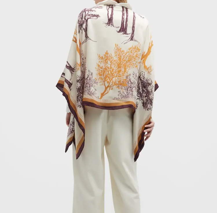 "Trees" Poncho-Kaftans and Ponchos-Rani Arabella-Cerise-OS-Mercantile Portland