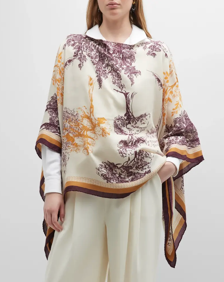 "Trees" Poncho-Kaftans and Ponchos-Rani Arabella-Cerise-OS-Mercantile Portland