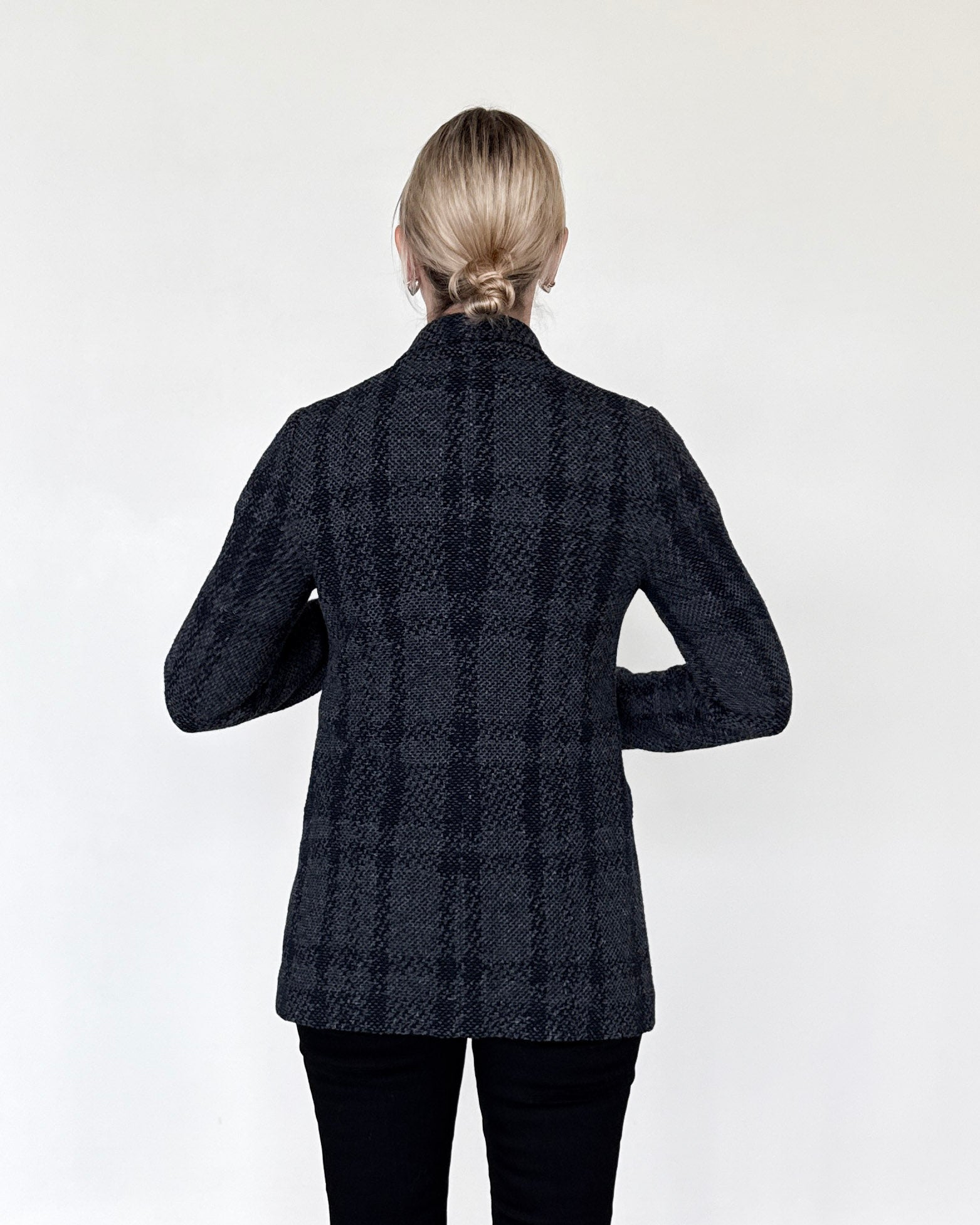 Trend Long Jacket in Navy Smog-Outerwear-Amina Rubinacci-Smog-38-Mercantile Portland