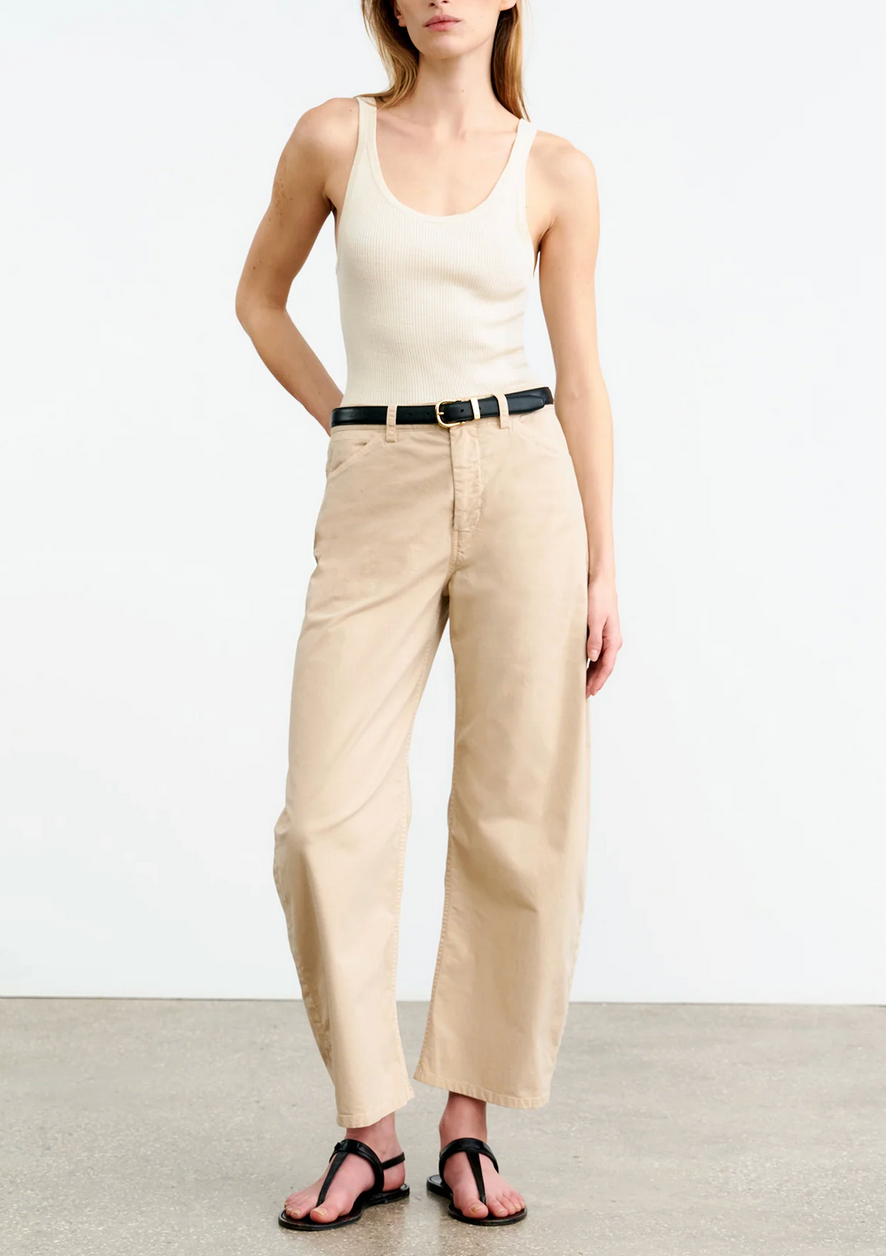 Tribeca Cotton Pant in Sandstone-Pants-Nili Lotan-Sandstone-2-Mercantile Portland