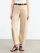 Tribeca Cotton Pant in Sandstone-Pants-Nili Lotan-Sandstone-2-Mercantile Portland