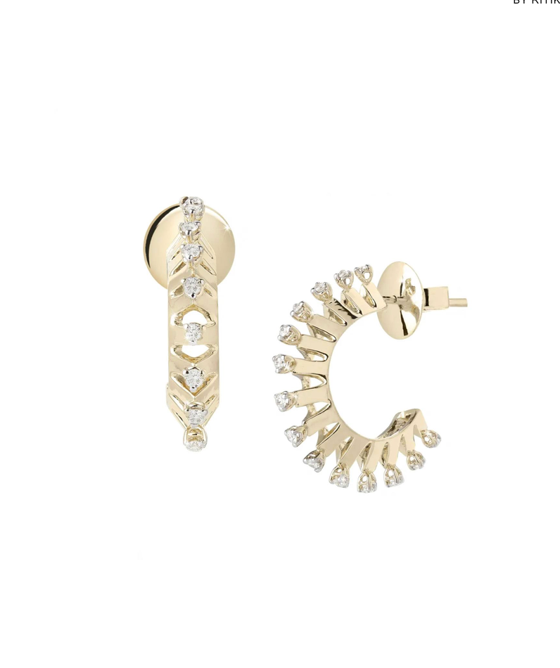 Tricone Small Hoop Earrings-Jewelry-RITIQUE-Yellow Gold-OS-Mercantile Portland