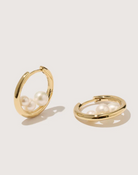 Trio Pearl Hoops in Gold-Jewelry-Otiumberg-Gold-OS-Mercantile Portland
