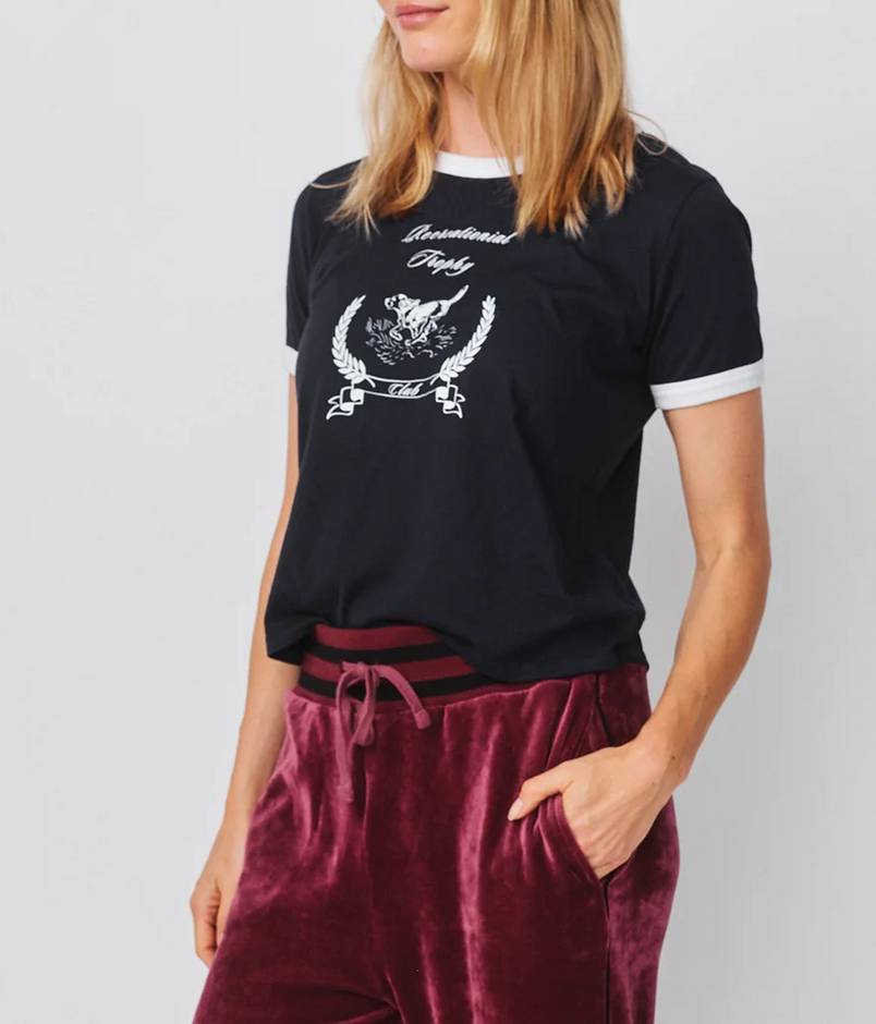 Trophy Club Ringer Boxy Tee-T-Shirts-Sundry-Deep Navy-XS-Mercantile Portland