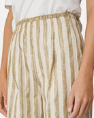 Trousers in Cotton and Linen with Lurex-Pants-Forte Forte-Gold-0-Mercantile Portland