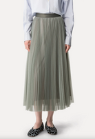 Tulle Skirt With Sunray Pleating-Skirts-Forte Forte-Stone-00-Mercantile Portland
